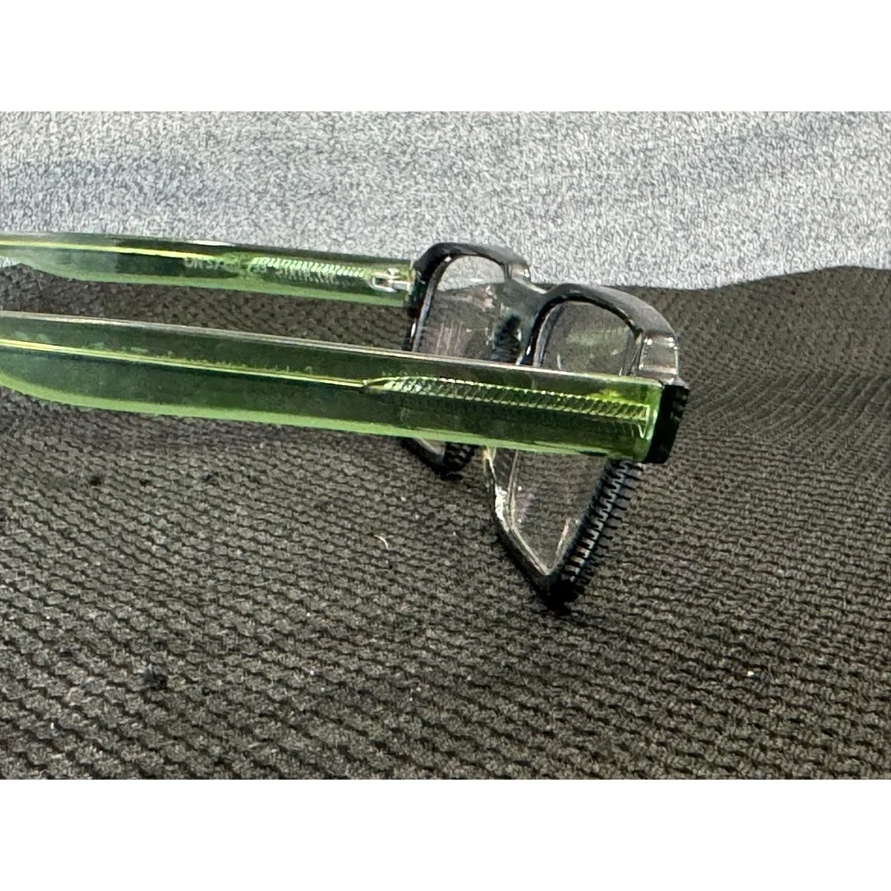 Onirico ON57 col. 733 Black Green Striped Rectangular Eyeglasses Frame with Case